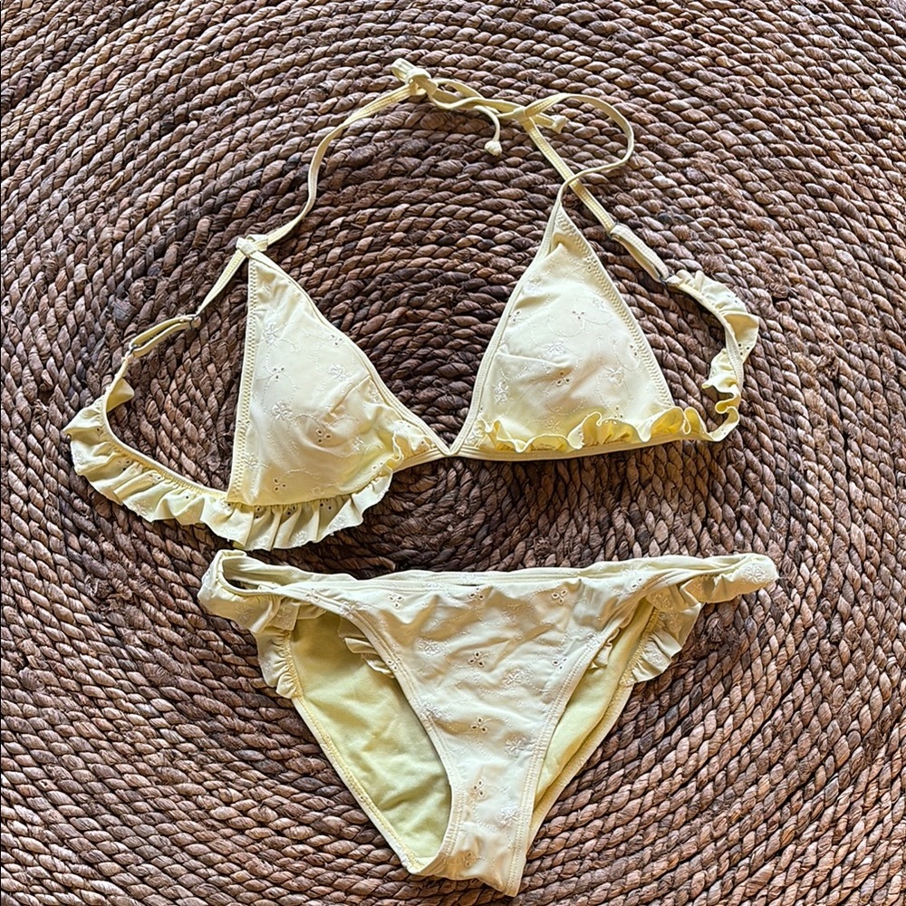 Yellow Ruffled Bikini Set